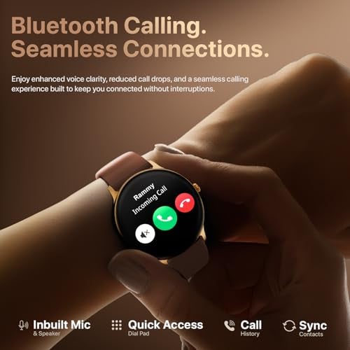 Fire-Boltt Phoenix Pro Round Smart Watch 1.39″ HD Display with Bluetooth Calling, AI Voice Assistant, SpO2 & Heart Rate Monitor, 120+ Sports Modes, Smartwatch for Men & Women - Mocha Mousee - Image 4