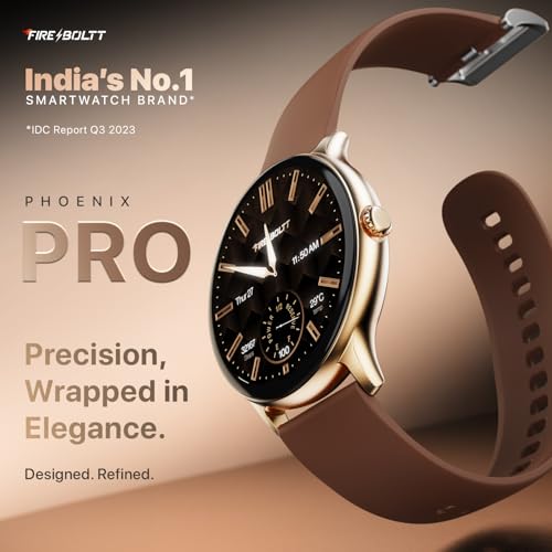 Fire-Boltt Phoenix Pro Round Smart Watch 1.39″ HD Display with Bluetooth Calling, AI Voice Assistant, SpO2 & Heart Rate Monitor, 120+ Sports Modes, Smartwatch for Men & Women - Mocha Mousee - Image 2