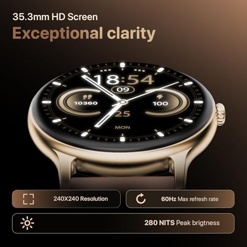Fire-Boltt Phoenix Pro Round Smart Watch 1.39″ HD Display with Bluetooth Calling, AI Voice Assistant, SpO2 & Heart Rate Monitor, 120+ Sports Modes, Smartwatch for Men & Women - Mocha Mousee - Image 3