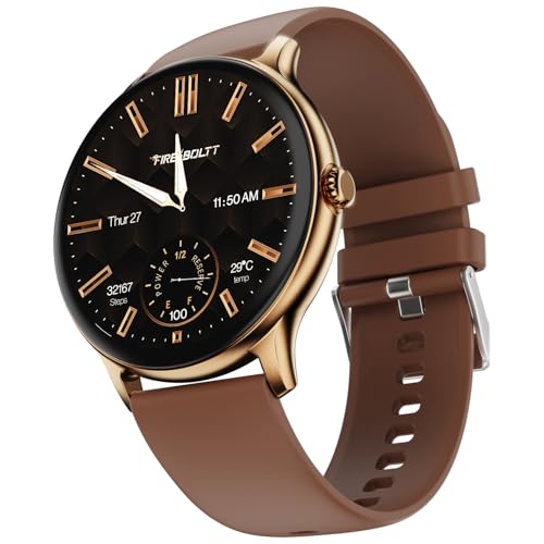 Fire-Boltt Phoenix Pro Round Smart Watch 1.39″ HD Display with Bluetooth Calling, AI Voice Assistant, SpO2 & Heart Rate Monitor, 120+ Sports Modes, Smartwatch for Men & Women - Mocha Mousee - Image 1