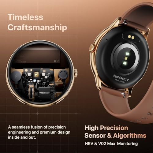 Fire-Boltt Phoenix Pro Round Smart Watch 1.39″ HD Display with Bluetooth Calling, AI Voice Assistant, SpO2 & Heart Rate Monitor, 120+ Sports Modes, Smartwatch for Men & Women - Mocha Mousee - Image 5
