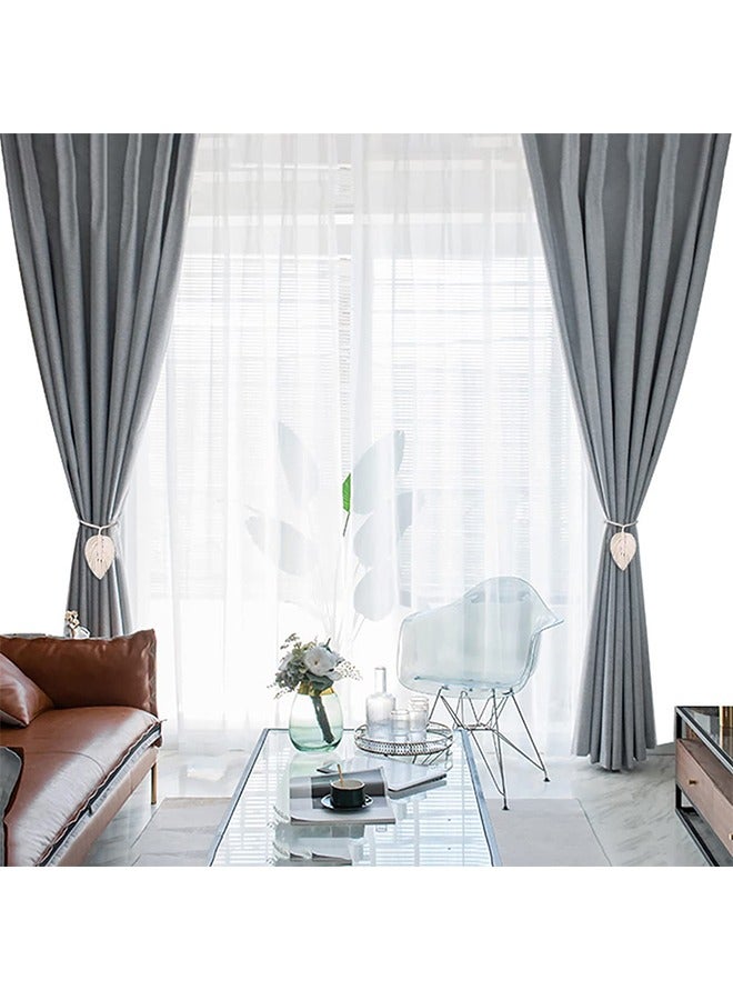 Loquat 2 Pcs Curtain Tiebacks Handmade Holdbacks Farmhouse Curtain Tie Back Holder - Image 5