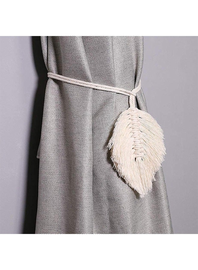 Loquat 2 Pcs Curtain Tiebacks Handmade Holdbacks Farmhouse Curtain Tie Back Holder - Image 4