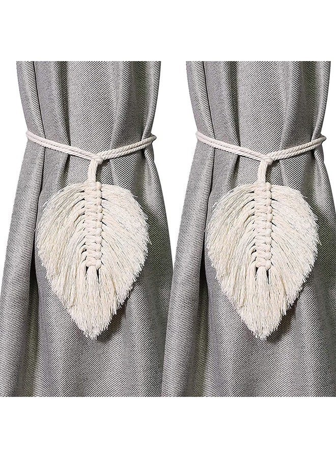 Loquat 2 Pcs Curtain Tiebacks Handmade Holdbacks Farmhouse Curtain Tie Back Holder - Image 1