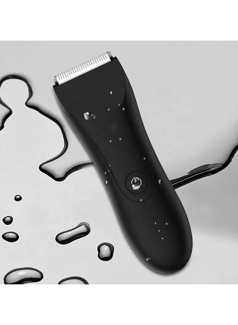 Generic Men Waterproof Electric Body Hair Trimmer Hair Shaver Professional Hair Clipper Black  - Image 3