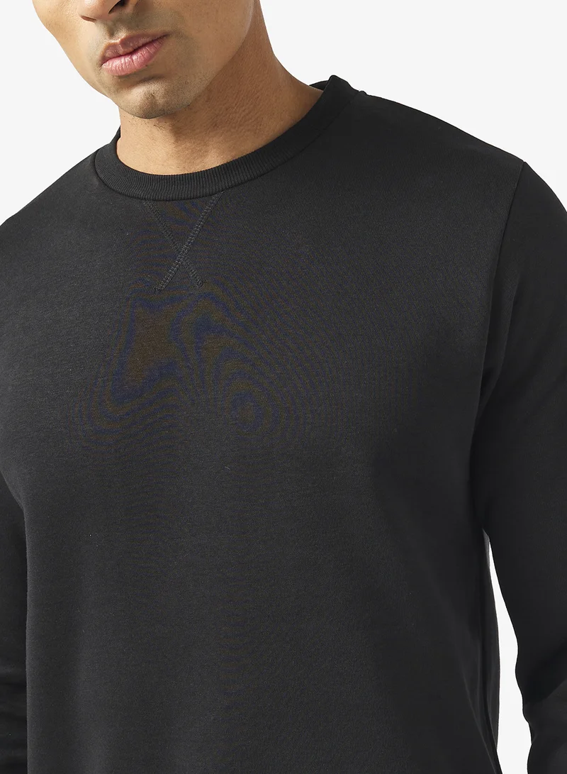 BRAVE SOUL Ribbed Crew Neck Sweatshirt