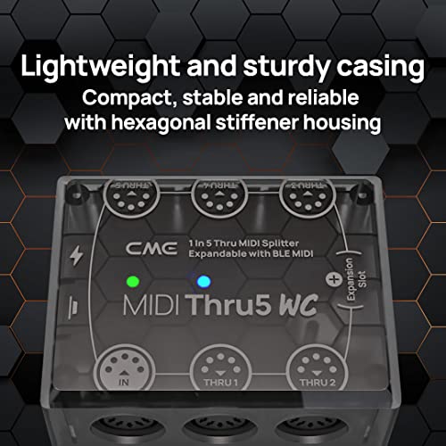 CME MIDI Thru5 WC - Premium 1-to-5 MIDI Thru - High-precision 1-in-5-out wired transmission with high-speed optocoupler for error-free synchronization of all MIDI devices via 5-pin DIN - Image 5
