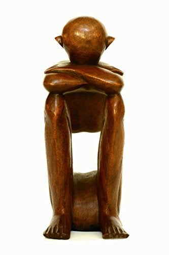 G6 Collection 12" Abstract Sculpture Wooden Handmade Handcrafted Art - Resting Man - Home Decor Decorative Figurine Accent Decoration Rustic Hand Carved Statue Resting Man - Image 4