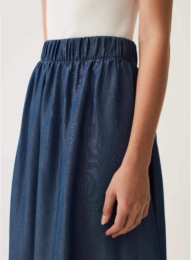 او في اس Long skirt with denim effect