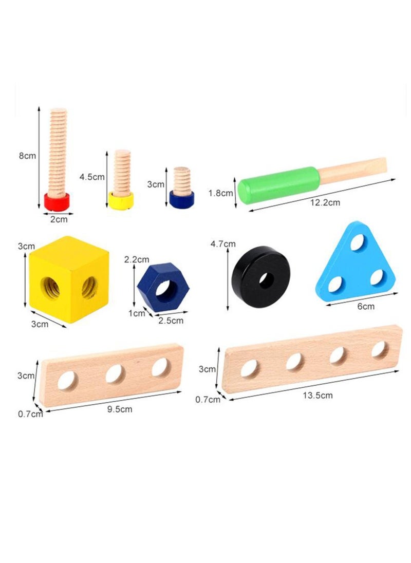 ponny Ponny 36 PCS Wood Nuts Bolts Set Kids DIY Assembly Cars Model Wooden Construction Building Set for Kids  - Image 5
