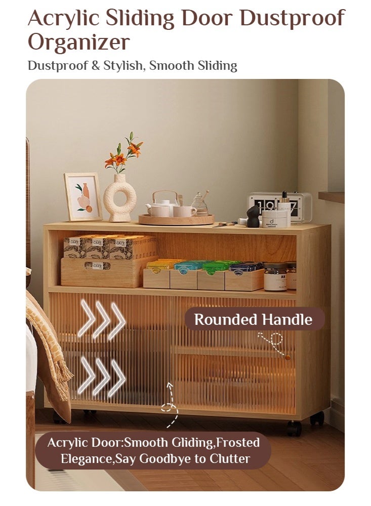 Uptyia Coffee Corner,Kitchen Cabinet,Sideboard with drawers and sliding doors,Kitchen Pantry Cabinet,Suitable for kitchen, living room, dining room - Image 4