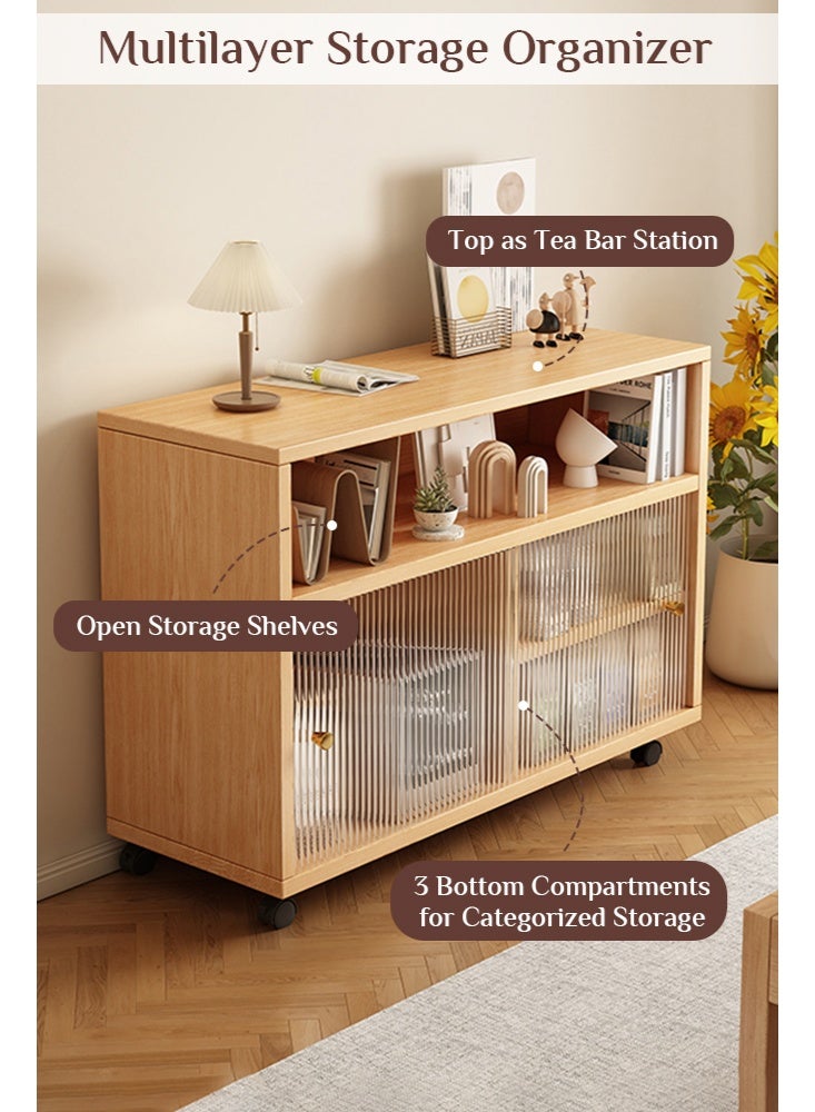 Uptyia Coffee Corner,Kitchen Cabinet,Sideboard with drawers and sliding doors,Kitchen Pantry Cabinet,Suitable for kitchen, living room, dining room - Image 3