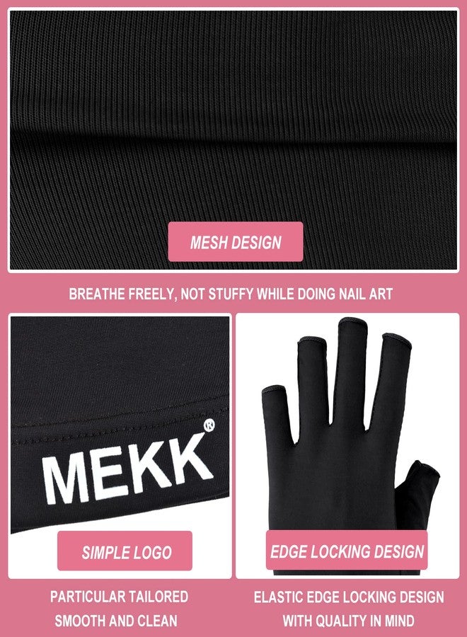 MEKK UV Gloves for Nails, Extra Length UPF99+ UV Protection Gloves for Gel Nails,Professional Manicure Gloves for Skin Care & Nail Art -Black - Image 5