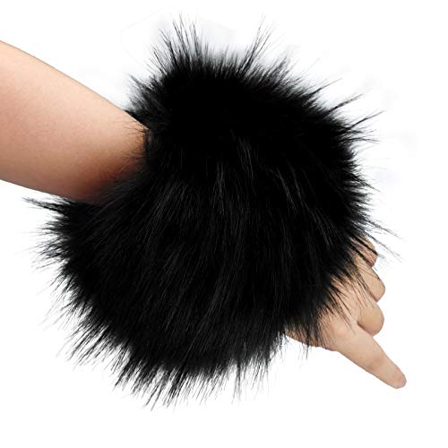 Tongcloud Women's Faux Fur Wrist Cuffs Wrist Warmers Faux Fur Arm Cuffs Winter Warm Warmers for Women Party Costumes Gifts - Image 5