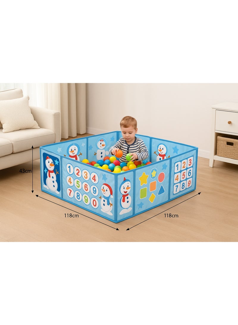 Rally Foldable Kids Play Fence - Safe Playground with Colorful Cartoon Educational Walls, Kids Play Tent with Colorful Balls - Playhouse - for Home and Garden - Image 5