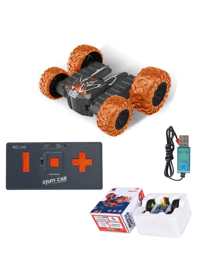 2.4G High-speed Rotating Children's Remote Control Toy Stunt Car Mini Remote Control Dump Double-sided Car Four-wheel Top Rotating-Color:Gravity Sensor Watch Car Pink  - Image 5