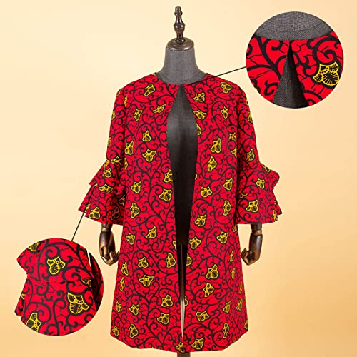 RealWax African Women Coat Ankara Print Long Jacket Tops Wax Dashiki Clothes 726, 4X-Large - Image 3