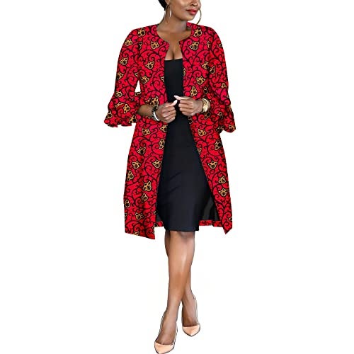RealWax African Women Coat Ankara Print Long Jacket Tops Wax Dashiki Clothes 726, 4X-Large - Image 1