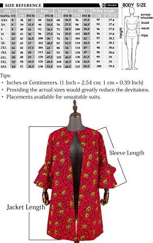 RealWax African Women Coat Ankara Print Long Jacket Tops Wax Dashiki Clothes 726, 4X-Large - Image 5