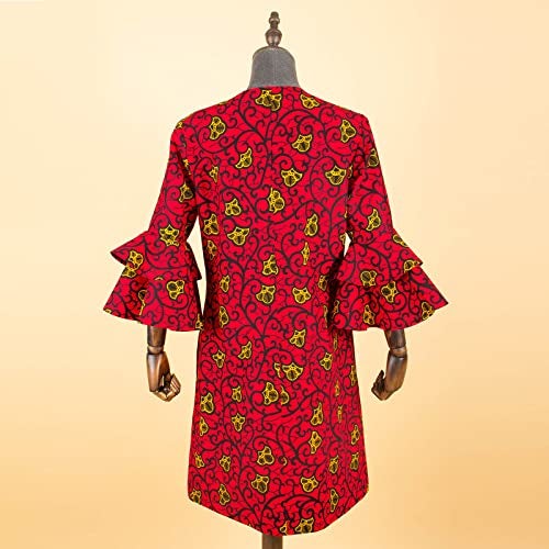 RealWax African Women Coat Ankara Print Long Jacket Tops Wax Dashiki Clothes 726, 4X-Large - Image 2