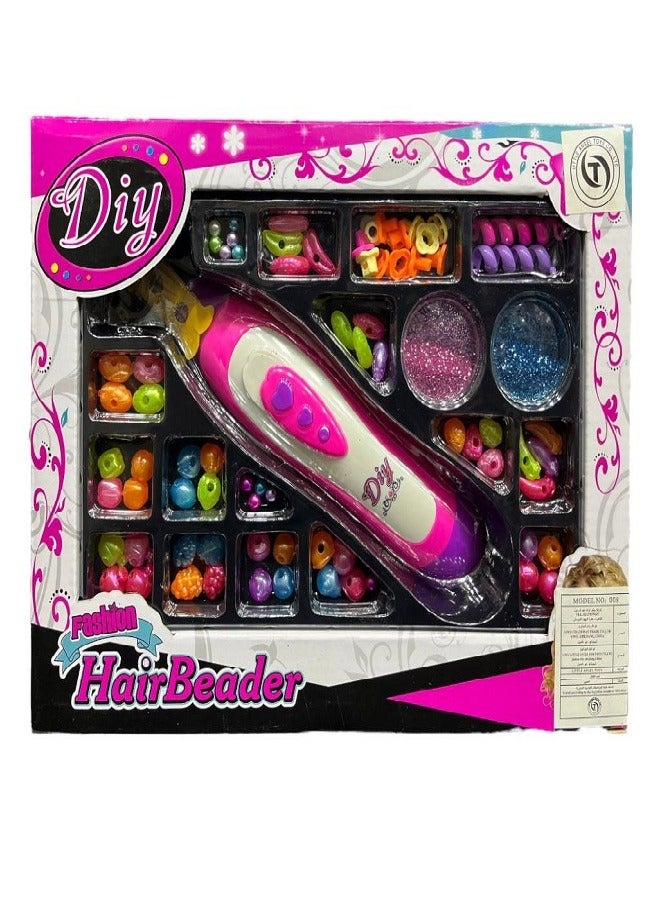 Hair Beader Kit 100's Beads Kids Fashion Style DIY Play Set