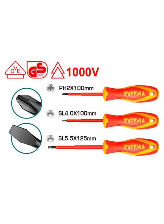 TOTAL Total 3-Piece 1000V Insulated Screwdriver Set 