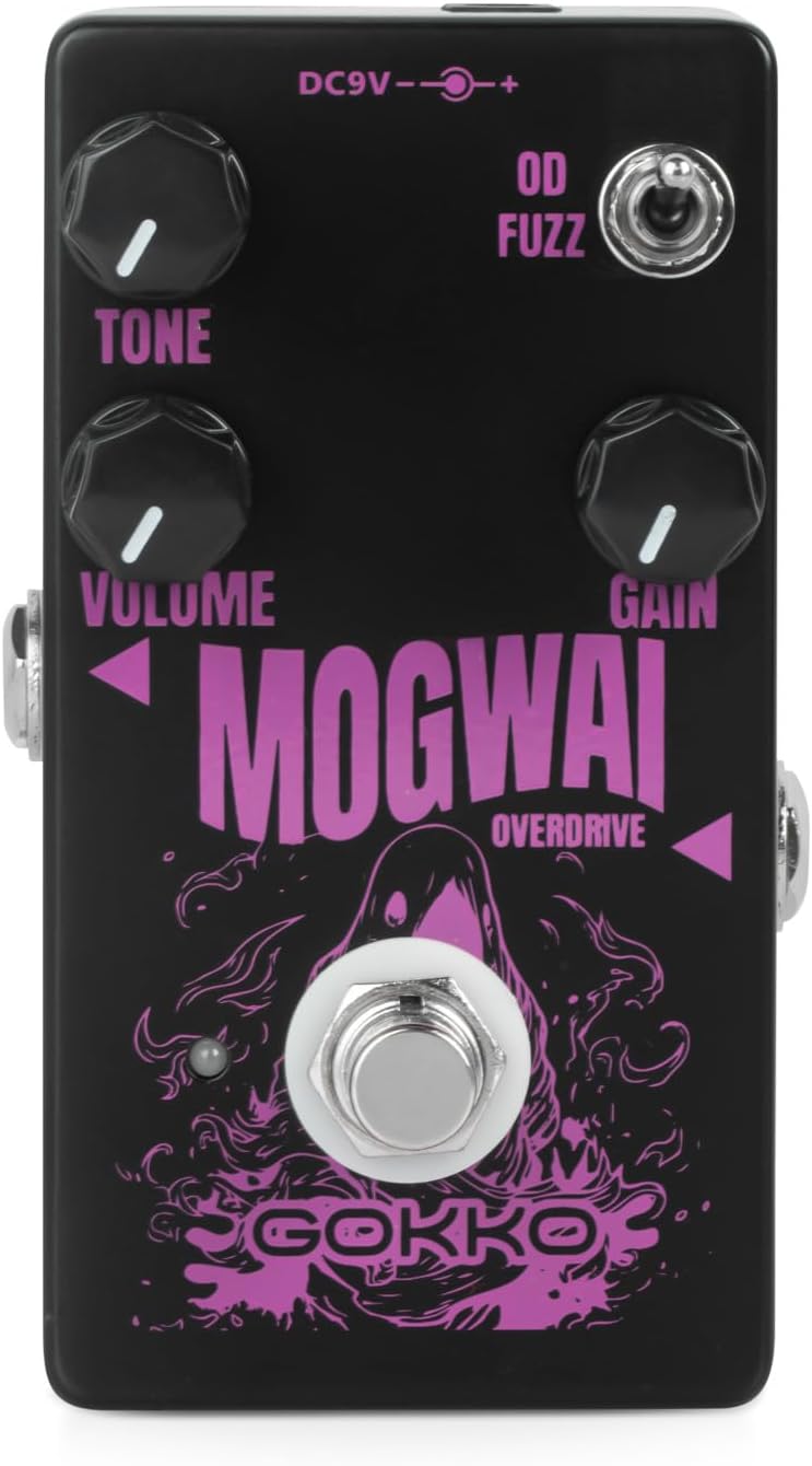 دواسة جيتار GK-61 Mogwai Overdrive – دواسة تأثيرات 2 في 1 (Overdrive و Fuzz) للجيتار الكهربائي – نغمة كلاسيكية، مفتاح تبديل، تجاوز حقيقي - Image 1