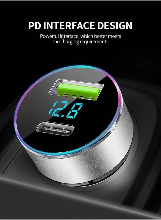 Generic - Usb c Car Charger,Pd 20w & Fast Usb 66w Qc3.0 Port Car Charger Adapter,Dual Port Super Fast Charging With Led Display,Compatible With Iphone,Samsung - Image 1