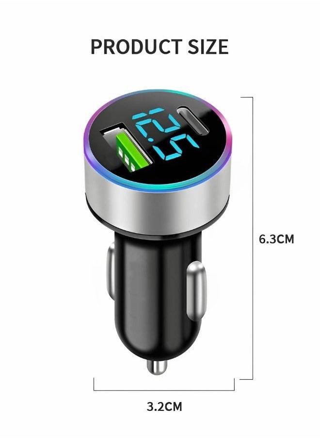 Generic - Usb c Car Charger,Pd 20w & Fast Usb 66w Qc3.0 Port Car Charger Adapter,Dual Port Super Fast Charging With Led Display,Compatible With Iphone,Samsung - Image 1