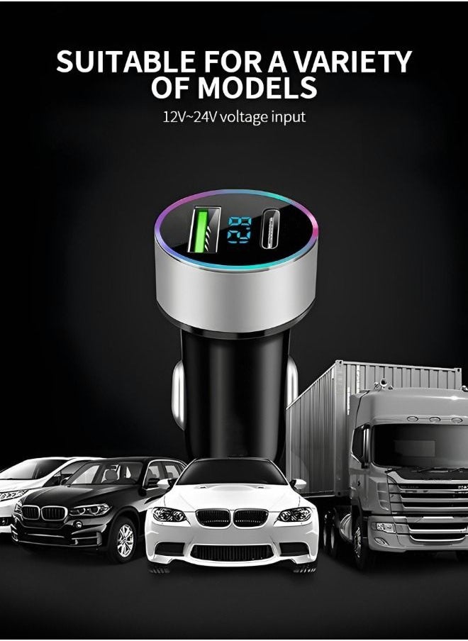 Generic - Usb c Car Charger,Pd 20w & Fast Usb 66w Qc3.0 Port Car Charger Adapter,Dual Port Super Fast Charging With Led Display,Compatible With Iphone,Samsung - Image 1