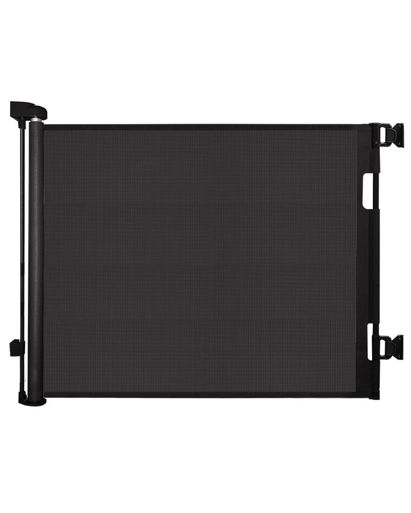 DEAR LOV Retractable Baby Gate for Stairs â€“ 33â€ Height, Expands up to 55â€ Width â€“ Safety Gate for Infants, Toddlers, Dogs & Pets â€“ Easy Install, Secure Closure, Black Mesh Design for Indoor & Outdoor Use - Image 1