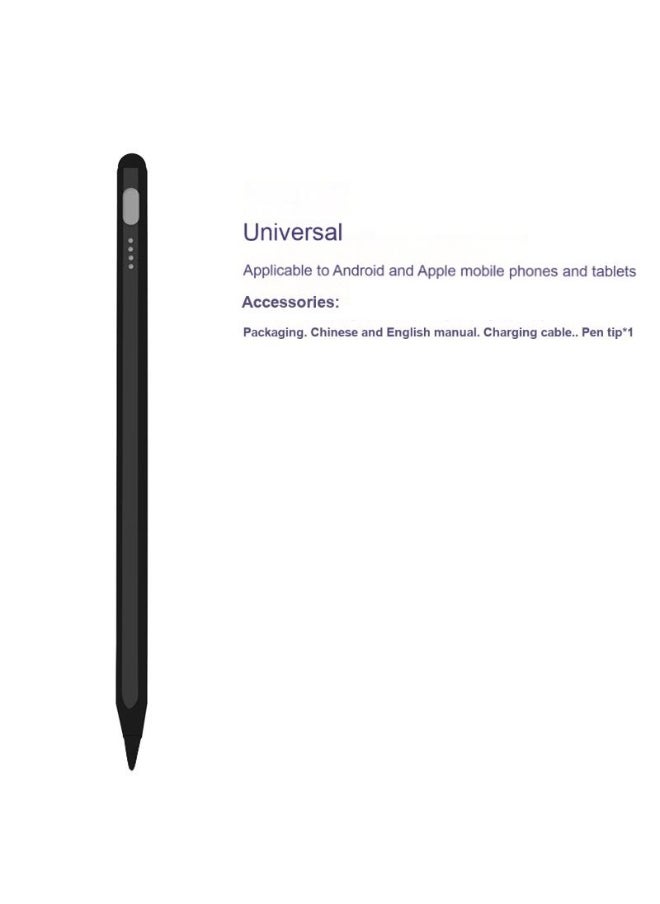 Universal Stylus Pen for Apple & Android Devices, Compatible with iPhones, iPads, Samsung, Huawei, Xiaomi, and More, Precision Writing, No Bluetooth or App Required, with 1 Pen Tip + Charging Cable + Manual – Black