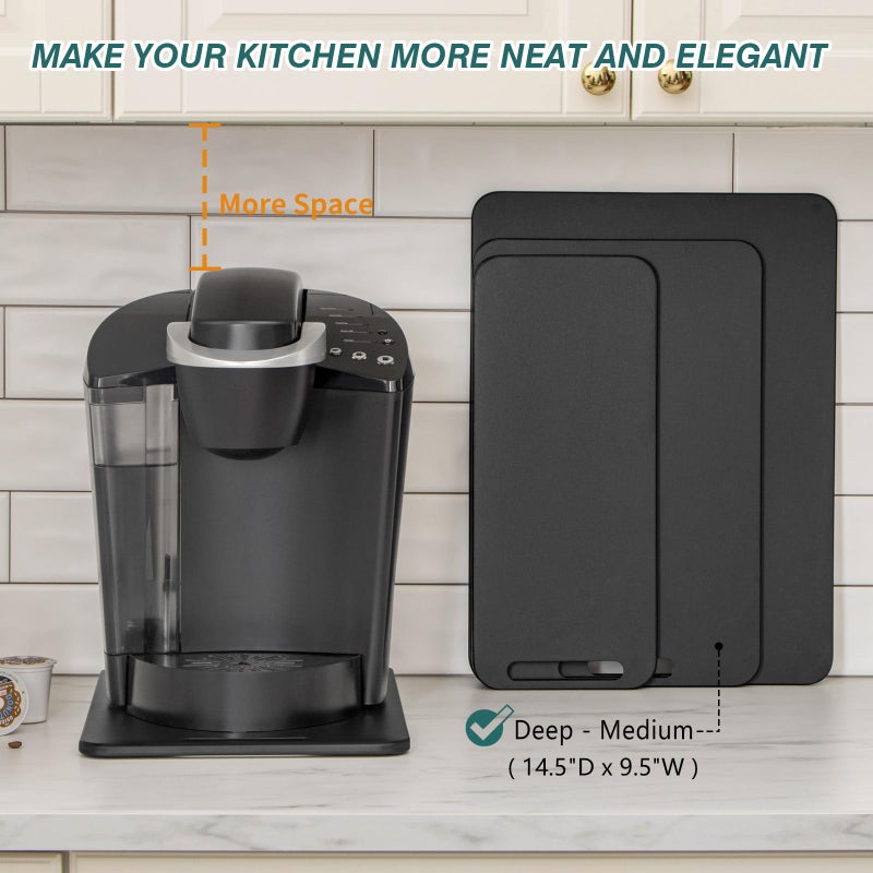 ANBOXIT Metal Appliance Slider, Sliding Tray for Coffee Maker,360Â° Effortless Movement,Small Appliance Rolling Tray for Counter, Coffee Pot Slider, Deep - Medium (14.5"D x 9.5"W) - Image 4