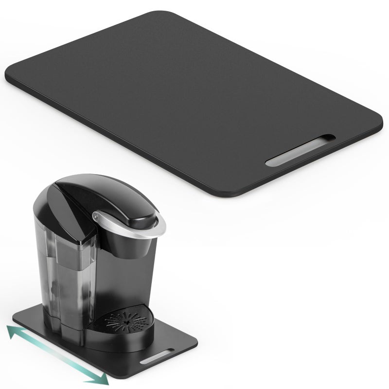 ANBOXIT Metal Appliance Slider, Sliding Tray for Coffee Maker,360Â° Effortless Movement,Small Appliance Rolling Tray for Counter, Coffee Pot Slider, Deep - Medium (14.5"D x 9.5"W) - Image 1