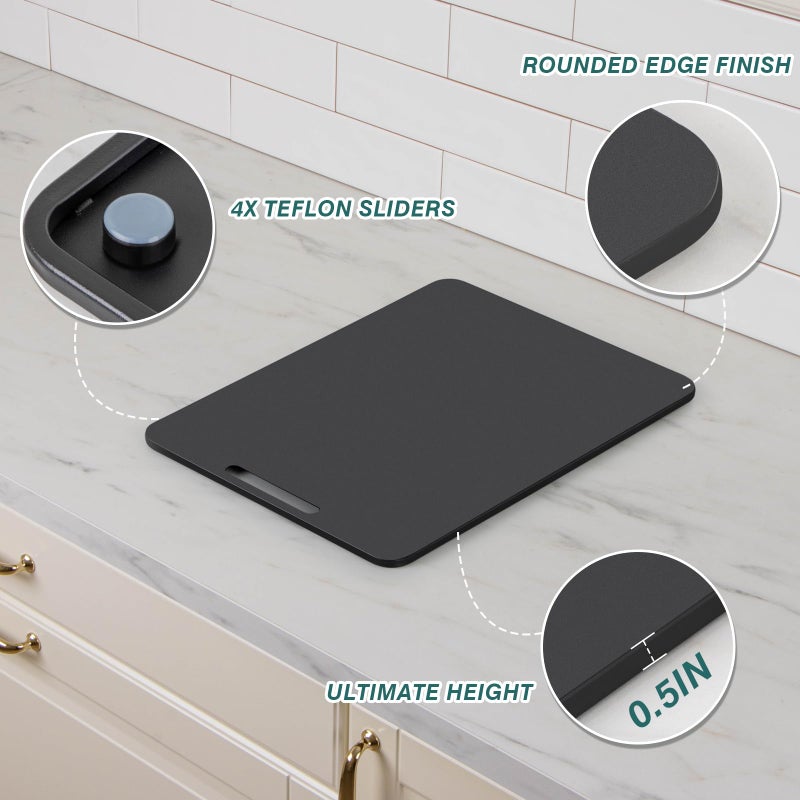 ANBOXIT Metal Appliance Slider, Sliding Tray for Coffee Maker,360Â° Effortless Movement,Small Appliance Rolling Tray for Counter, Coffee Pot Slider, Deep - Medium (14.5"D x 9.5"W) - Image 5