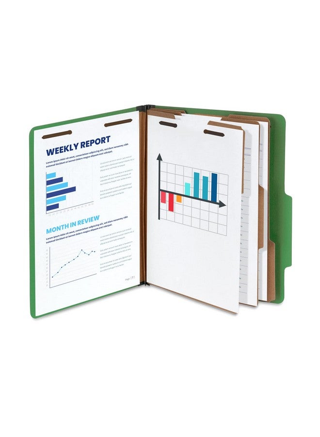 Blue Summit Supplies Green Classification Folders, 3 Dividers, Letter Size With 2 Inch Tyvek Expansions, Use For Organizing Medical Records & Client Files, 10 Pack  - Image 5
