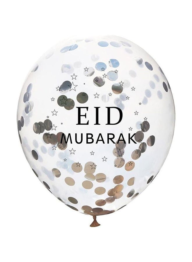 NIBEMINENT 5-Piece Eid Mubarak Confetti Balloon 12inch