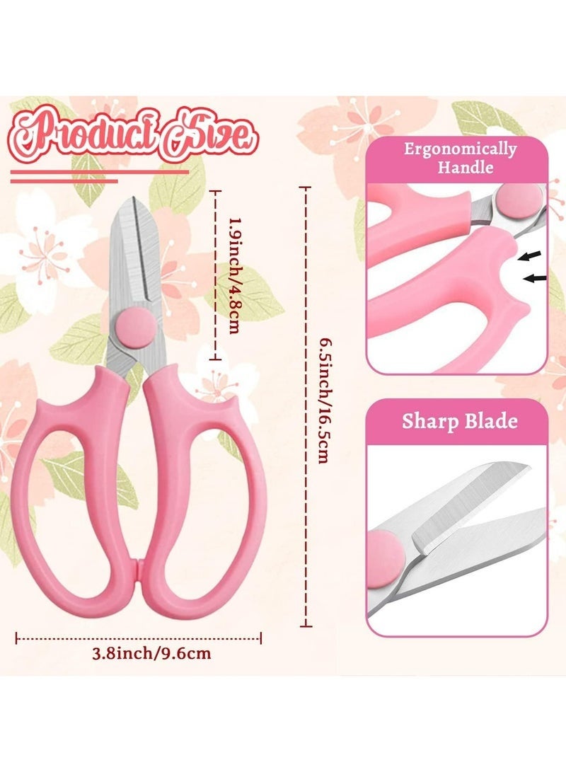GIFT 3 Pack Professional Garden Scissors, for Plant Trimming and Fruit Picking, Pink - Image 3