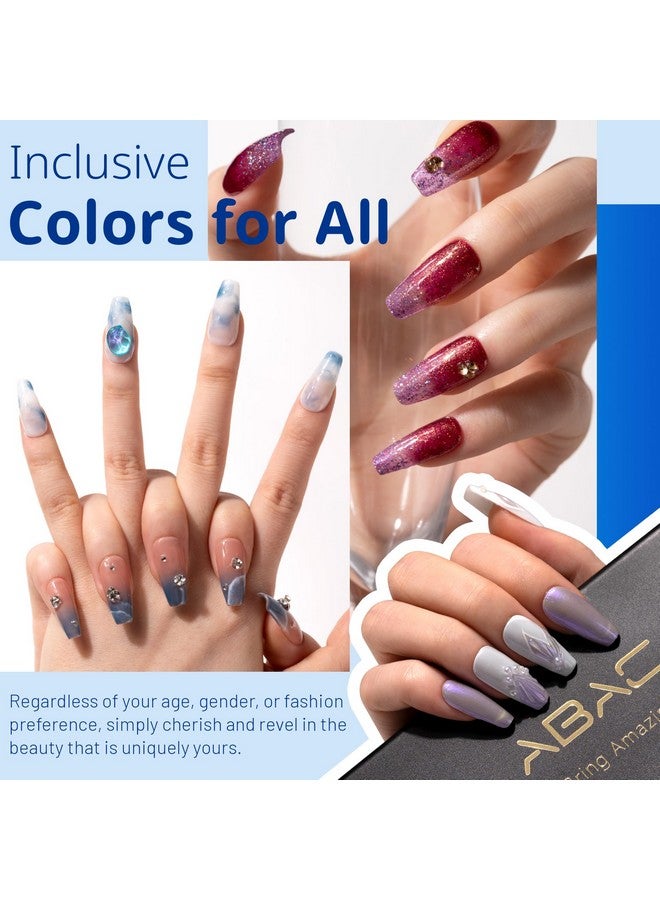 ايه بي ايه سي مجموعة طلاء أظافر جل اللؤلؤ، 24 لونًا، أزرق فيروزي لامع، جل طلاء صلب وردي أرجواني حورية البحر، لوحة مانيكير جل بودنغ مطورة مع فرشاة احترافية، هدية للنساء - Image 4