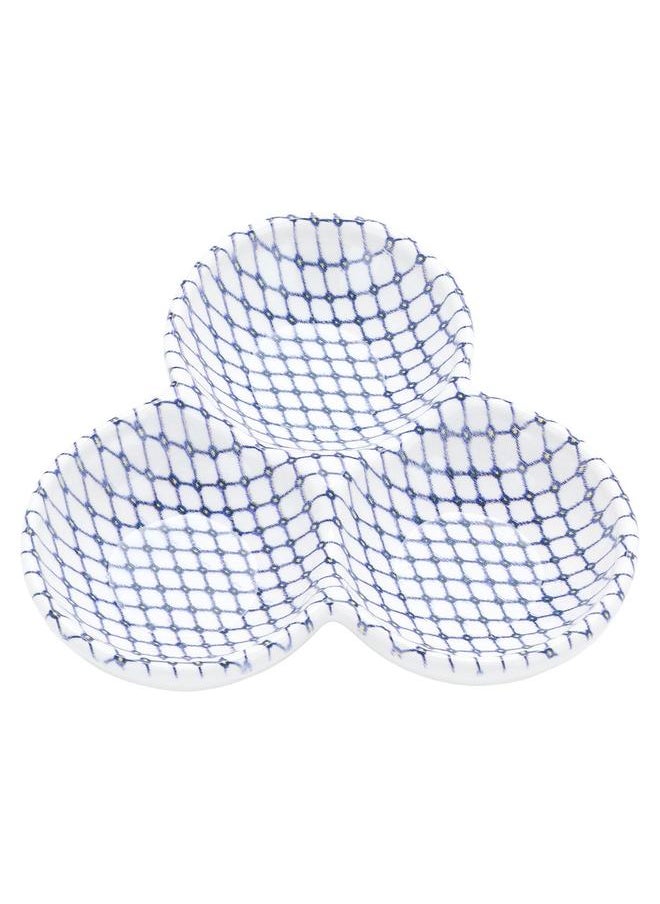 Alsaif Porcelain Serving Plate Divided Into 3 Boxes Blue  - Image 2