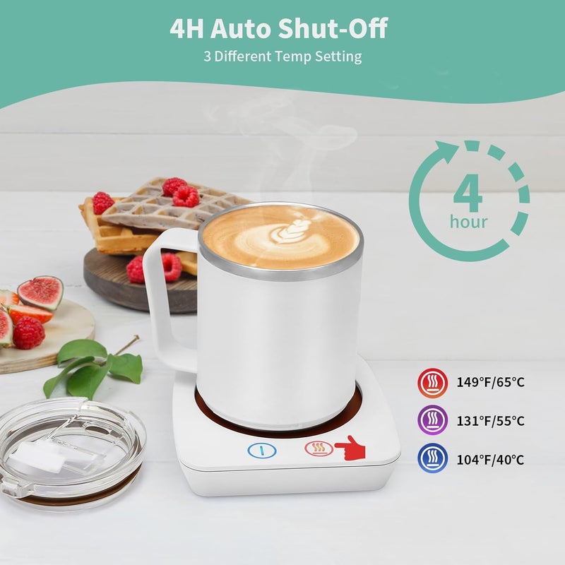 Vobaga Mug Warmer, Coffee Warmer with 15OZ Mug Set for Home Office Home Desk, Coffee Cup Warmer with 3 Temperature Settings for Tea, Cocoa with Auto Shut Off for Holiday Birthday Coffee Gifts - Image 4