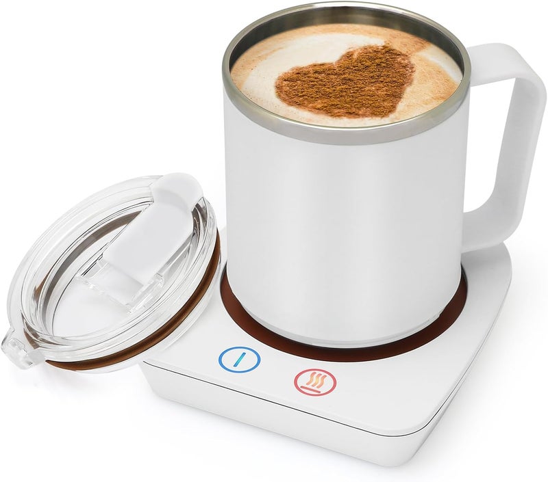 Vobaga Mug Warmer, Coffee Warmer with 15OZ Mug Set for Home Office Home Desk, Coffee Cup Warmer with 3 Temperature Settings for Tea, Cocoa with Auto Shut Off for Holiday Birthday Coffee Gifts - Image 1