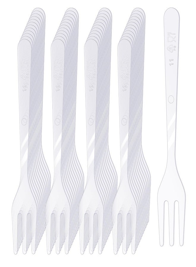 EupHHonycs 500 Pcs Plastic Disposable Forks Clear Small Dessert Forks 3.94 x 0.59 Inch Tiny Plastic Appetizer Forks Mini Cocktail Forks Tasting Forks for Fruit Dessert Cakes Party Serving Supplies - Image 1