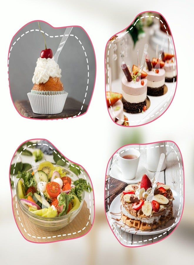 EupHHonycs 500 Pcs Plastic Disposable Forks Clear Small Dessert Forks 3.94 x 0.59 Inch Tiny Plastic Appetizer Forks Mini Cocktail Forks Tasting Forks for Fruit Dessert Cakes Party Serving Supplies - Image 4