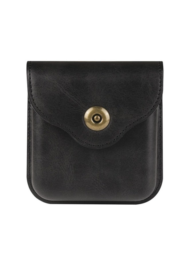 Generic - Suitable For Folding Machine Z Flip3 4 5/P50 Pocket/Razr 5G Shaping Mobile Phone Waist Bag Leather Case-Color:Black-Applicable Model:For SamsungZ Flip5/4/3/For HuaweiP50 Pocket/MOTO Razr 5g - Image 1