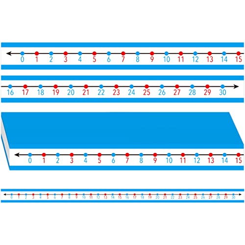 SpriteGru 36 PCS Student Number Line SelfAdhesive 0 to 30 Number Line Strips Erasable Surface Number Cognition Counting Sequencing ColorCoded Even and Odd Numbers Write on Wipe Off for Classroom Use - Image 1
