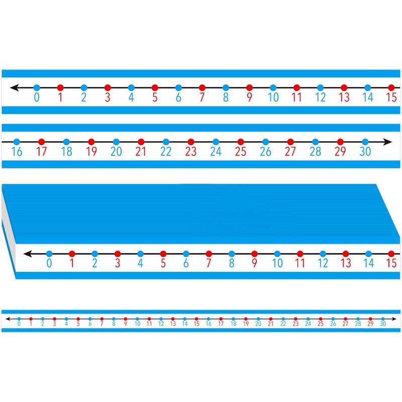 SpriteGru 36 PCS Student Number Line SelfAdhesive 0 to 30 Number Line Strips Erasable Surface Number Cognition Counting Sequencing ColorCoded Even and Odd Numbers Write on Wipe Off for Classroom Use - Image 2
