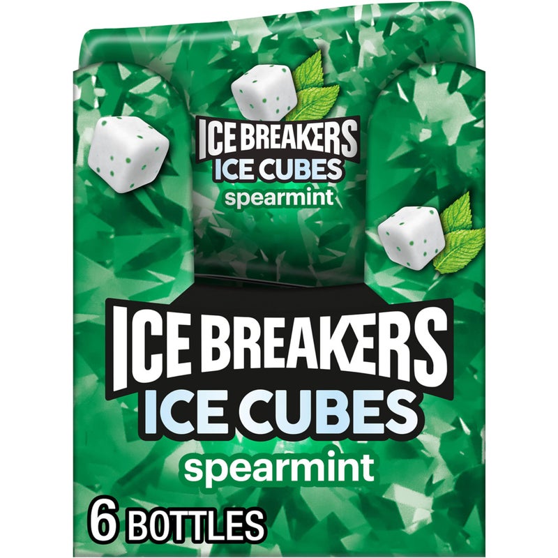 ICE BREAKERS Ice Cubes Spearmint Flavored Sugar Free Chewing Gum Bottles 324 oz 6 Count 40 Pieces - Image 3