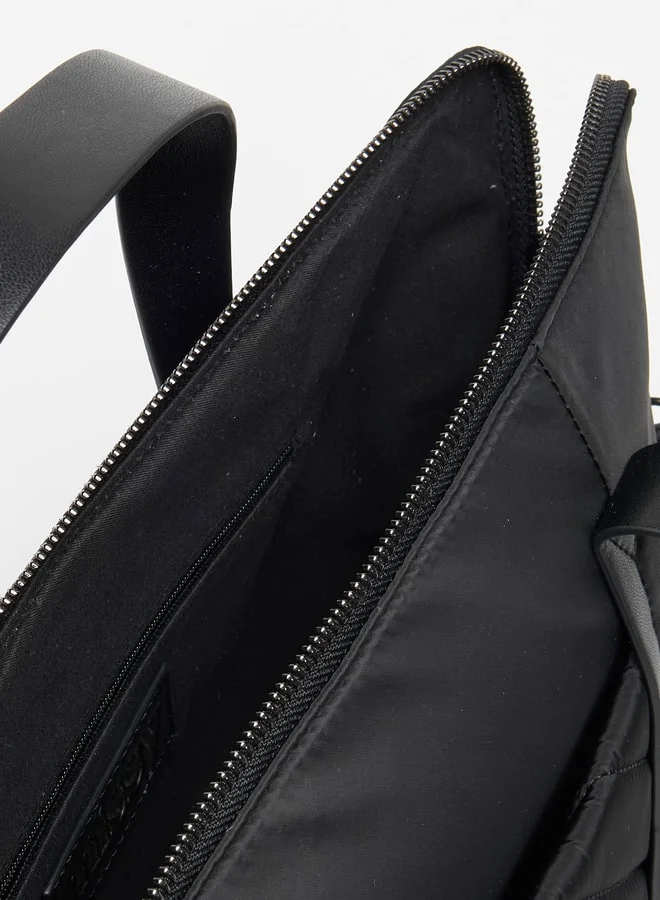 MISSY Missy Textured Laptop Bag with Zip Closure and Double Handle