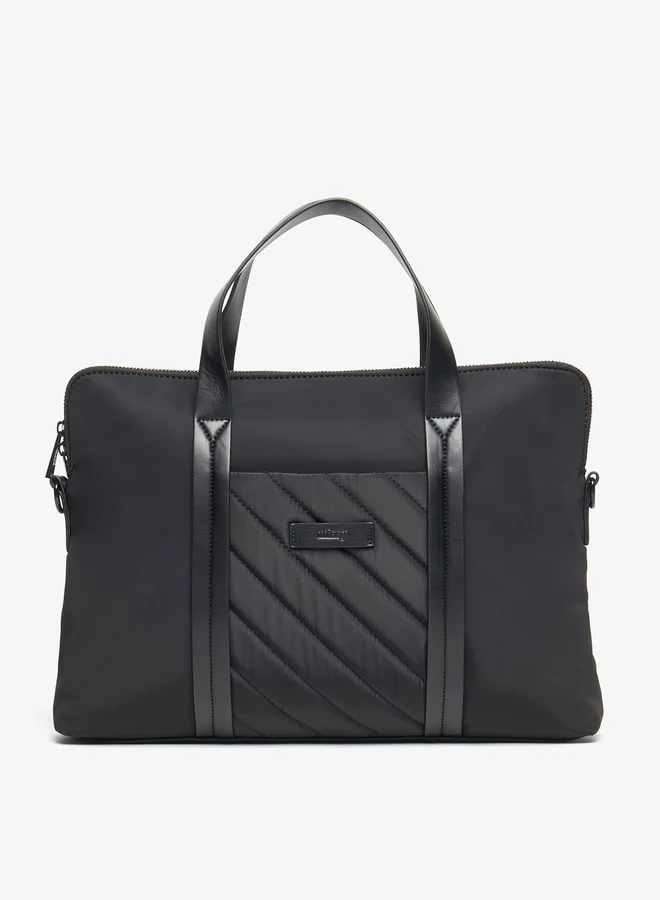 ميسي Missy Textured Laptop Bag with Zip Closure and Double Handle